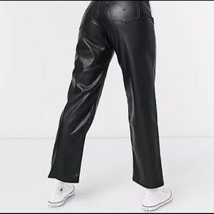 Levi’s rib cage straight ankle leather pleather pant